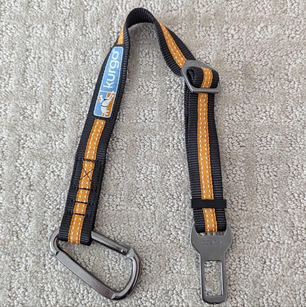 Kurgo Black and Orange Pet Safety Tether
